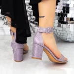 Sandale Dama cu Toc gros 2XKK230 Mov » meishop.life