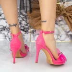 Sandale Dama cu Toc subtire 2XKK19 Roz » meishop.life