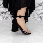 Sandale Dama cu Toc gros 2XKK28 Negru » meishop.life