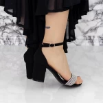 Sandale Dama cu Toc gros 2XKK30 Negru » meishop.life