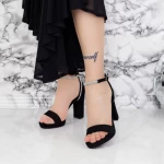 Sandale Dama cu Toc gros 2XKK57 Negru » meishop.life
