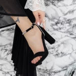 Sandale Dama cu Toc gros 2XKK57 Negru » meishop.life