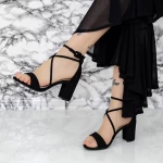 Sandale Dama cu Toc gros 2YXD75 Negru » meishop.life