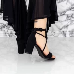 Sandale Dama cu Toc gros 2YXD75 Negru » meishop.life
