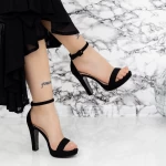 Sandale Dama cu Toc gros si Platforma 2BD27 Negru » meishop.life