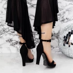 Sandale Dama cu Toc gros si Platforma 2BD27 Negru » meishop.life