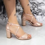 Sandale Dama cu Toc gros 2RG25 Champagne » meishop.life