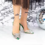 Sandale Dama cu Toc subtire JY-32 Verde » meishop.life