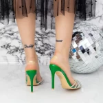 Sandale Dama cu Toc subtire JY-32 Verde » meishop.life