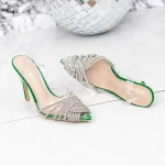 Sandale Dama cu Toc subtire JY-32 Verde » meishop.life
