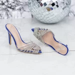 Sandale Dama cu Toc subtire JY-32 Albastru » meishop.life