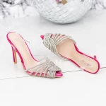 Sandale Dama cu Toc subtire JY-32 Fucsia » meishop.life