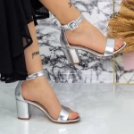 Sandale Dama cu Toc gros 2XKK230 Argintiu » meishop.life