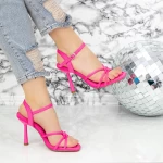 Sandale Dama cu Toc subtire 23181-4 Fucsia » meishop.life