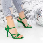 Sandale Dama cu Toc subtire 23181-4 Verde » meishop.life