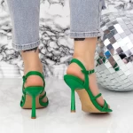 Sandale Dama cu Toc subtire 23181-4 Verde » meishop.life