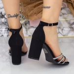 Sandale Dama cu Toc gros 2RG18 Negru » meishop.life