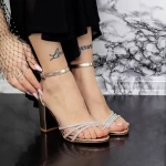 Sandale Dama cu Toc gros 2XKK28 Champagne » meishop.life