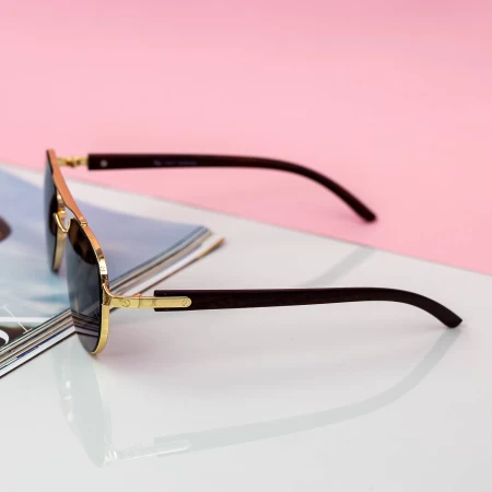 Ochelari de Soare Dama 20306 Auriu-Negru » meishop.life