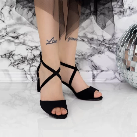 Sandale Dama cu Toc gros 2RG25 Negru » meishop.life