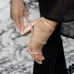 Sandale Dama cu Toc gros 2XKK38 Champagne » meishop.life
