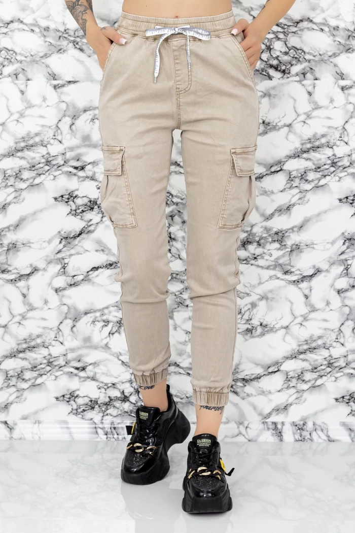 Pantaloni Dama BF896-59 Bej » meishop.life