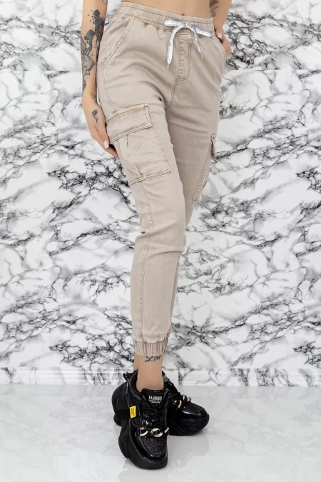 Pantaloni Dama BF896-59 Bej » meishop.life
