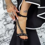 Sandale Dama cu Toc subtire 2XKK89 Negru » meishop.life