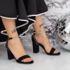 Sandale Dama cu Toc gros 2XKK58 Negru Mei