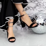 Sandale Dama cu Toc gros 2XKK58 Negru » meishop.life