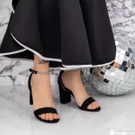 Sandale Dama cu Toc gros 2XKK58 Negru » meishop.life