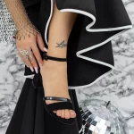 Sandale Dama cu Toc gros 2XKK85 Negru » meishop.life