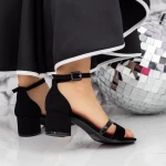 Sandale Dama cu Toc gros 2XKK85 Negru » meishop.life