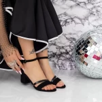 Sandale Dama cu Toc gros 2XKK85 Negru » meishop.life