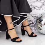 Sandale Dama cu Toc gros si Platforma 2XKK112 Negru » meishop.life