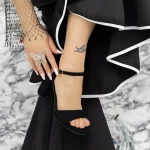 Sandale Dama cu Toc gros si Platforma 2XKK112 Negru » meishop.life