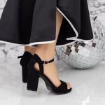 Sandale Dama cu Toc gros si Platforma 2XKK112 Negru » meishop.life