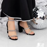 Sandale Dama cu Toc gros 2XKK86 Negru » meishop.life