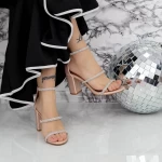 Sandale Dama cu Toc gros 2XKK86 Champagne » meishop.life