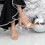 Sandale Dama cu Toc gros si Platforma 2XKK112 Champagne » meishop.life