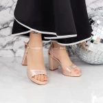 Sandale Dama cu Toc gros si Platforma 2XKK112 Champagne » meishop.life