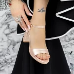 Sandale Dama cu Toc gros si Platforma 2XKK112 Champagne » meishop.life