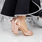 Sandale Dama cu Toc gros si Platforma 2XKK112 Champagne » meishop.life