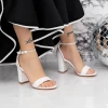 Sandale Dama cu Toc gros 2XKK58 Alb Mei