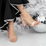 Sandale Dama cu Toc gros 2XKK58 Champagne » meishop.life