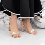 Sandale Dama cu Toc gros 2XKK58 Champagne » meishop.life