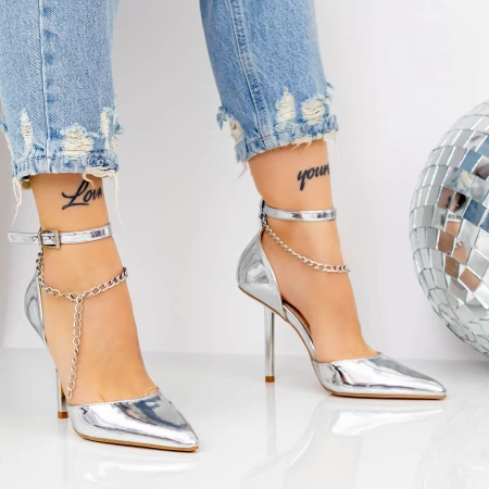 Pantofi Stiletto 2KV80 Argintiu » meishop.life