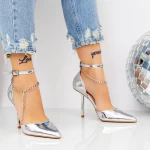 Pantofi Stiletto 2KV80 Argintiu » meishop.life