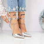 Pantofi Stiletto 2KV80 Argintiu » meishop.life