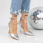 Pantofi Stiletto 2KV80 Argintiu » meishop.life
